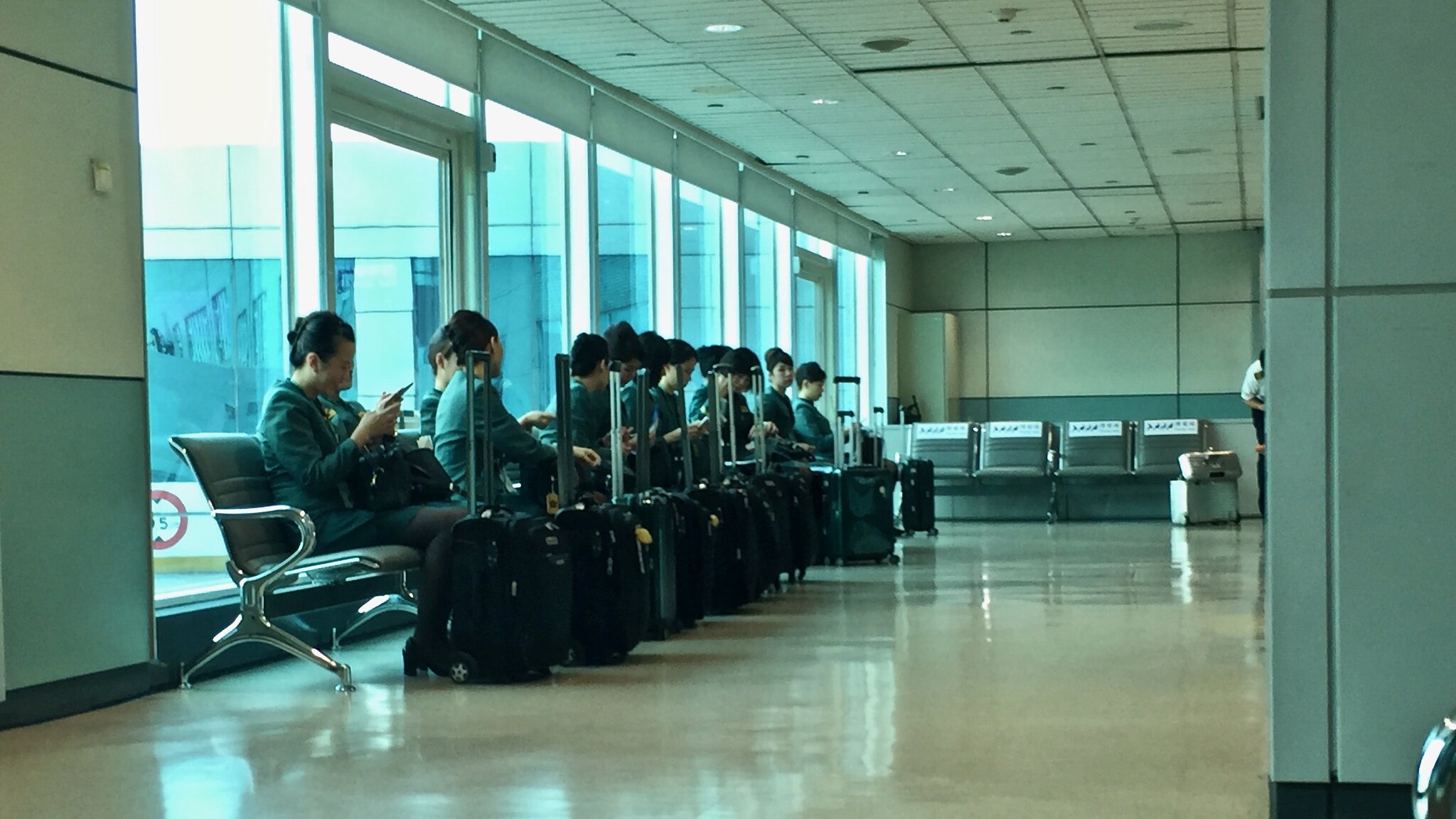 EVA Flight Attendants at Taipei Taoyuan International Airport (TPE)